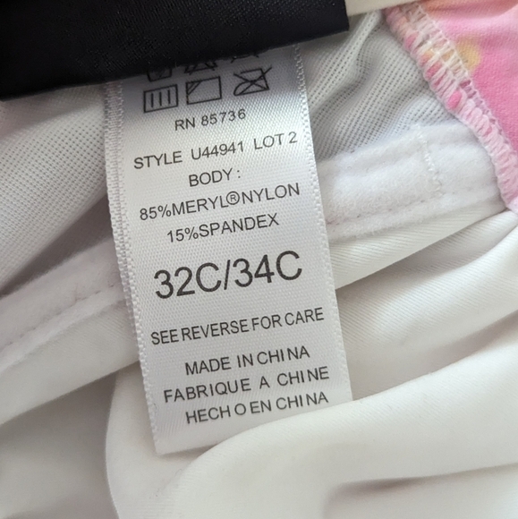 NWT Coco Reef Underwire Halter Multicolored Swim Top with White Stones 32/34C‎ - Picture 4 of 9